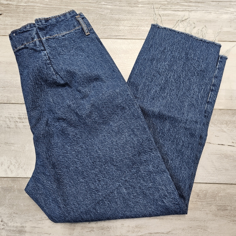 Garage Jeans Paperbag High Rise Pleated Raw Hem Mom Jean 90s Streetwear Preppy